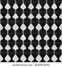 Black and white diamond pattern, a symmetrical grid-style. grunge lines ikat pattern, striped seamless pattern, Vector illustration background for print the paper.