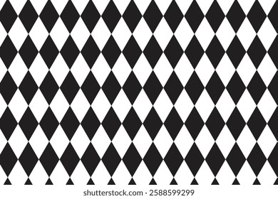 Black and white diamond shape pattern . Black and white diamond background . Vector illustration