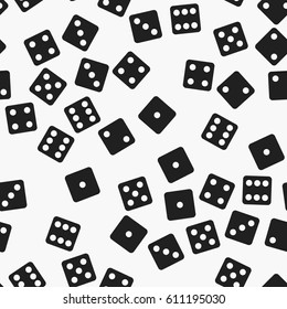 Black and white dice pattern. Seamless vector