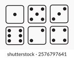 Black and White Dice Set with Various Faces