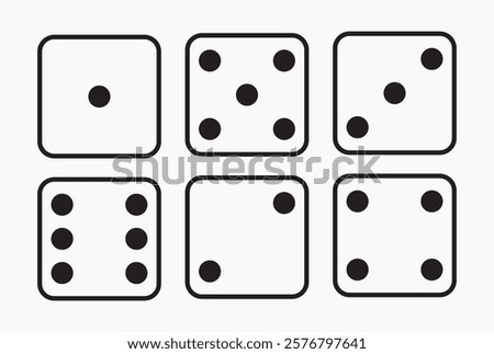 Black and White Dice Set with Various Faces
