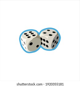 Black and white dice vector digital design graphic 2d hd illustration