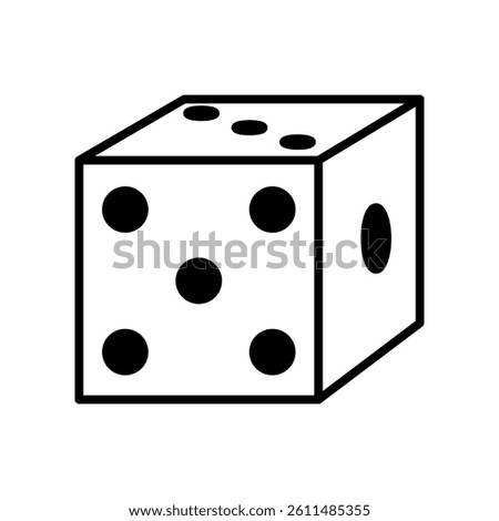 Black and White Dice Vector Illustration Representing Gaming and Chance
