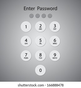 Black and white digital enter password vector 