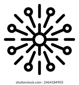 Black and white digital graphic of a simplistic sunburst or starburst design, ideal for various creative projects