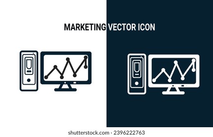 Black and White Digital Marketting Vector Icon