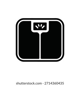 Icono de escala digital en blanco y negro con símbolo de medición