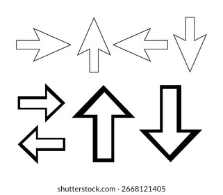 Diseño de flechas de dirección en blanco y negro