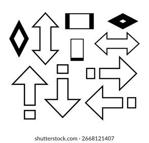 Black and white direction arrows design