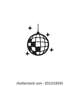 Black and white disco lamp icon vector