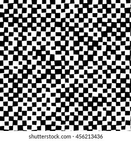 Black and white distort checkered abstract background, vector