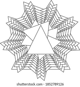 Black and White Distorted Isosceles 72 Triangles