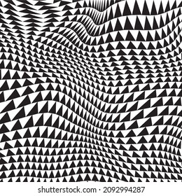 Black and white distorted triangle pattern vector eps 10
