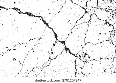 Textura de grunge de superposición de grieta afligida en blanco y negro
