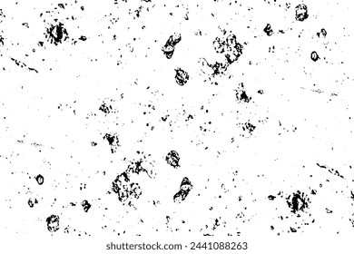 Black and white distressed grunge overlay texture vector. Abstract pattern of monochrome elements, Grunge black white background.