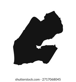 Mapa simples de Djibouti preto e branco