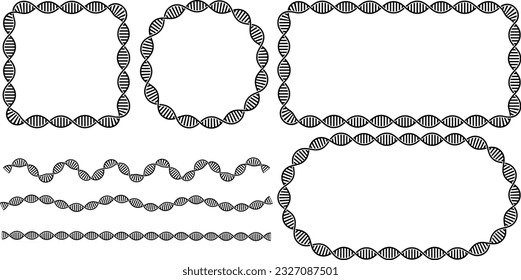 conjunto de marcos de dna blanco negro