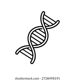 Icono de Vector de hélice de ADN en blanco y negro para la genética de biotecnología de cosecha y conceptos de ciencia agrícola