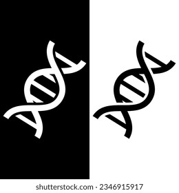 black and white dna icon