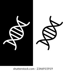icono de dna en blanco y negro