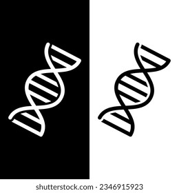 icono de dna en blanco y negro