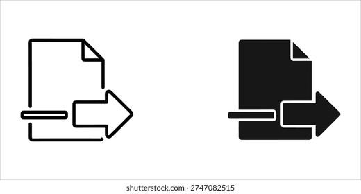 Black and white document upload and download with arrows