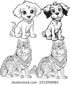 Black and white dog animal images