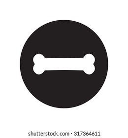 black and white Dog bone sign icon. Pets food symbol. Classic flat icon. Vector illustration