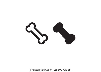 Black and white dog bones on white background.