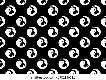 Black and white dog face background and pattern
