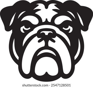 Black and white dog face illustration