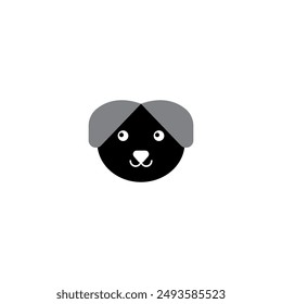 
black and white dog face logo