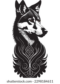 black and white dog fullly vector and editable 