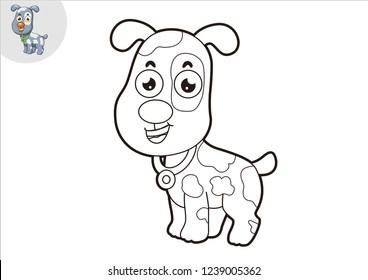 black and white dog line art