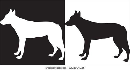 black and white dog logo vector