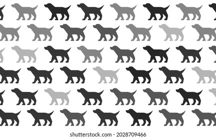 Black and White Dog Seamless Pattern Background