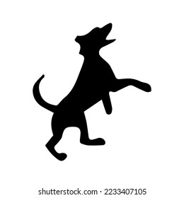 black and white dog silhouette 