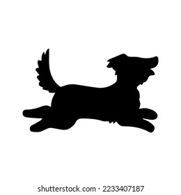 black and white dog silhouette