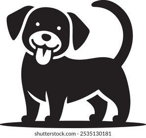 Black and White Dog Silhouette Icon. Dog vector, Dog art, Dog drawing