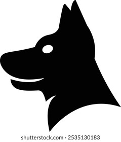 Black and White Dog Silhouette Icon. Dog vector, Dog art, Dog drawing