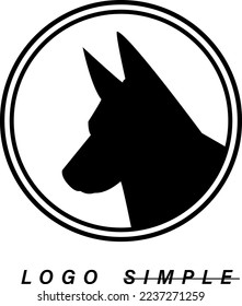 black and white dog silhouette logo for petshop logo design needs and the like