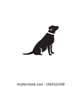 
Black and white dog silhouette vector