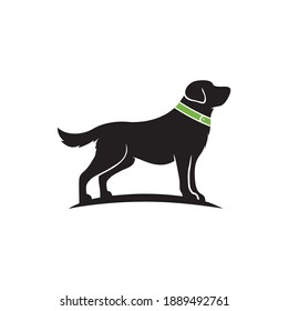 Black and white dog silhouette vector