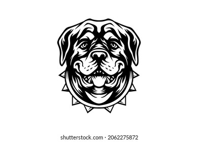 black and white dog vector drawing