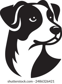 black and white dog vector logo