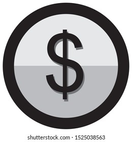 
black and white dollar icon vector design