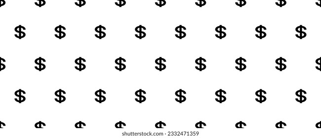 black white dollar sign seamless pattern