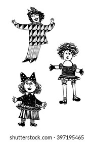 black and white dolls
