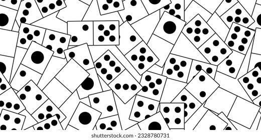 black white dominoes seamless pattern