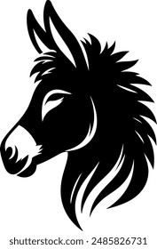 Black and white Donkey logo animal illustration